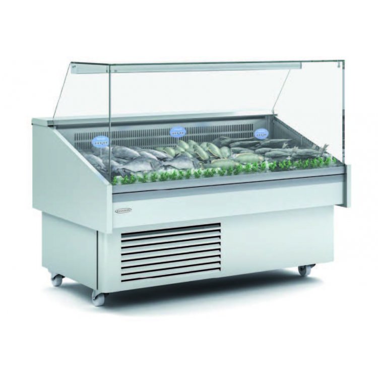 Vitrina Expositora Refrigerada Pescado / Marisco evaporador estático + placa fría  dim.1285x915x1185h mm Línea Córdoba EEC-130-R